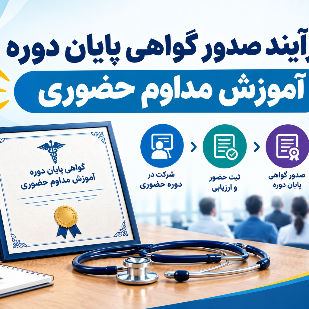 فرآیند صدور گواهی پایان دوره آموزش مداوم حضوری